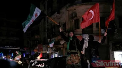 İdlib operasyonu sonrası halk sevinçten sokağa döküldü! İdlib sokaklarında Türk bayrakları!
