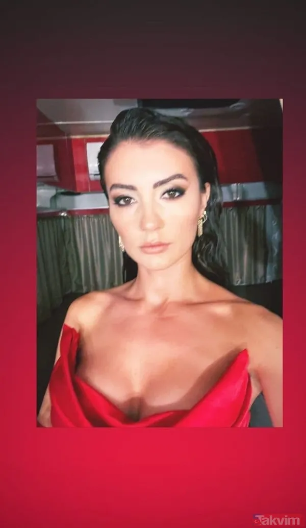Burcu Özberk kırmızılar içinde paylaştı ortalık yandı kavruldu! Derin dekoltesi olay oldu iddialı pozu sosyal medyaya damga vurdu - 6