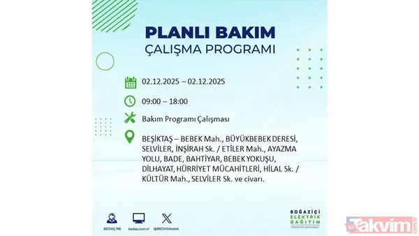 İstanbul elektrik kesintisi 2 Aralık: 8 saat yok! Gaziosmanpaşa, Beşiktaş, Beyoğlu... - 50