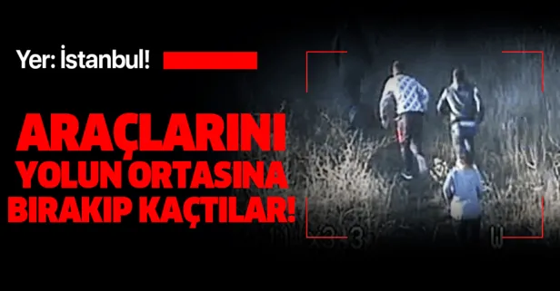 İstanbul'da polisi gören hırsızlar araçlarını yolun ortasına bırakıp kaçtılar!