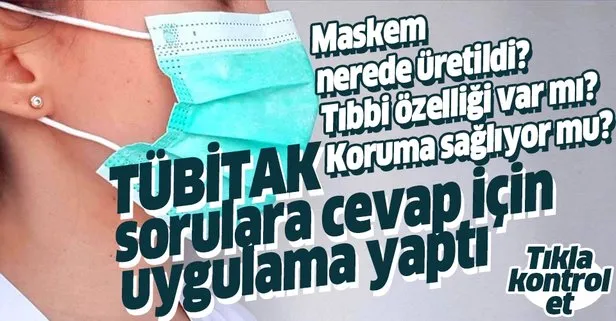 TÜBİTAK maskeler için uygulama geliştirdi