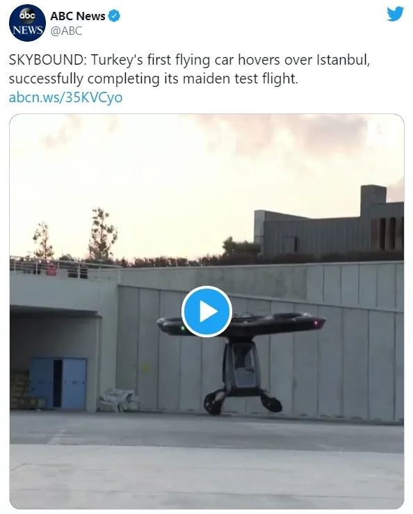 Turkiye Nin Ilk Ucan Arabasi Cezeri Dunya Basininda Takvim
