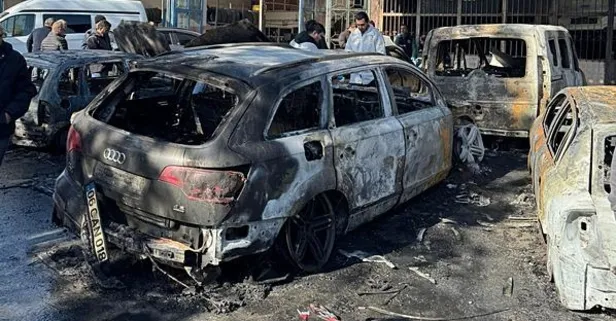 Ankara'da tamirci yangını: 9 araba küle döndü