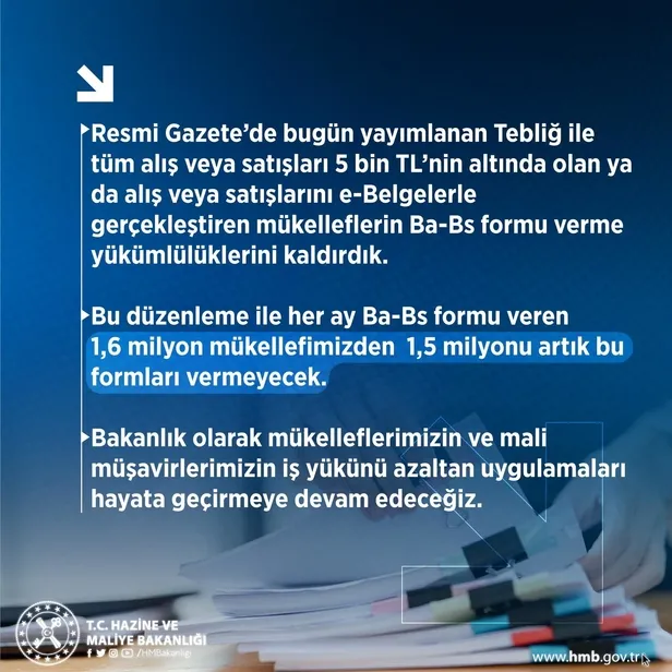 Bakan Nebati'den flaş Ba-Bs formu açıklaması! Resmi Gazete'de yayımlandı: "1,5 milyonu artık bu formları vermeyecek"-1