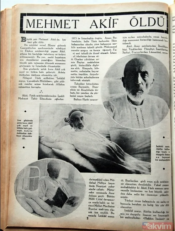 HASTALIK VE VEFAT Sağlık sorunları yaşayan Akif, 1935 yılında Lübnan'a gitti. Burada sıtmaya yakalanmasının ardından 1936'da Antakya'ya geldi ve daha sonra...