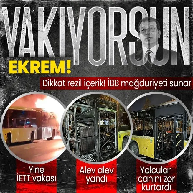 İstanbullunun canı tehlikede! Başakşehirde İETT otobüsü alev alev yandı | Yolcular canını zor kurtardı