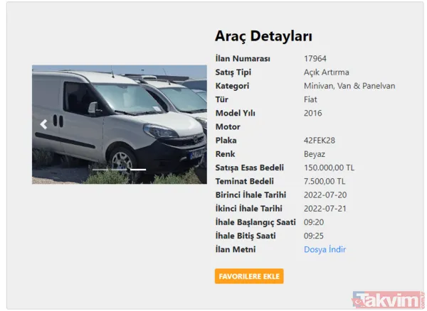 SGK'DAN 10 BİN TL'YE 2004 MODEL FİAT! 100 bin TL'ye Mercedes sahibi olun! SGK 2. el fiyatları şoke etti! Toyota, Fiat, Renault, Citroen... - 5