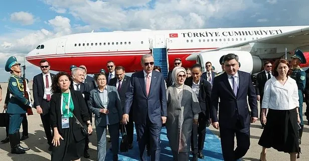 Başkan Erdoğan Astana’daki ŞİÖ Zirvesi sonrası yurda döndü