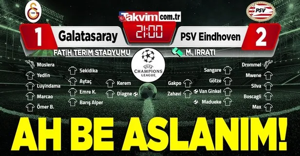 Son dakika: Galatasaray Şampiyonlar Ligi’ne veda etti Galatasaray 1-2 PSV Eindhoven MAÇ SONUCU ÖZET