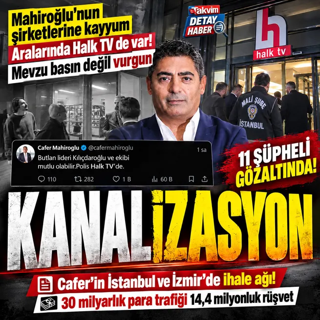 Cafer Mahiroğlunun şirketlerine kayyum! Halk TV de listede: 11 şüpheli gözaltında! 30 milyarlık para trafiği