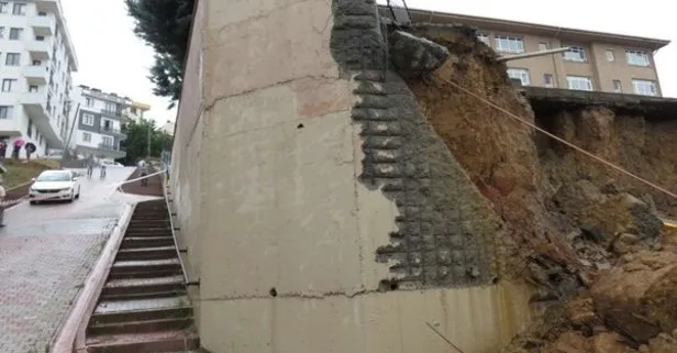 Son dakika: Sancaktepe’de okulun istinat duvarı çöktü