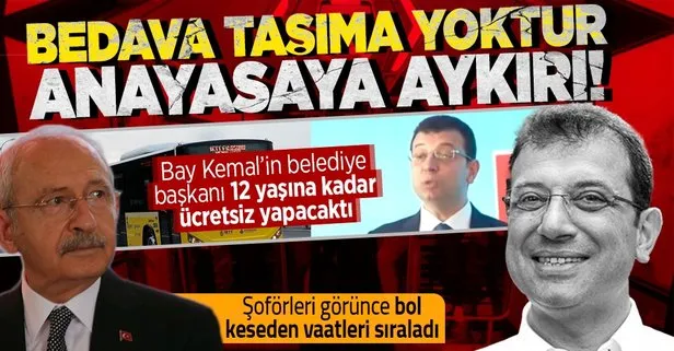 CHP’li belediyelerin toplu ulaşım vaatlerini görmezden gelen Kemal Kılıçdaroğlu bombayı patlattı: Bedava taşıma yoktur!