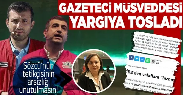 Sözcü Gazetesi yazarı Çiğdem Toker’in T3 Vakfı’na attığı iftira yanına kalmadı! 30 bin TL tazminat ödeyecek