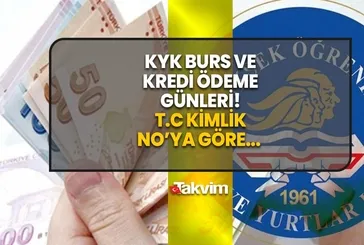 2 bin TL KYK burs yatma günleri! Aralık ayı KYK burs kredi ne zaman yatacak? T.C. kimlik numaralarının son rakamına göre: 0-2-4-6-8...