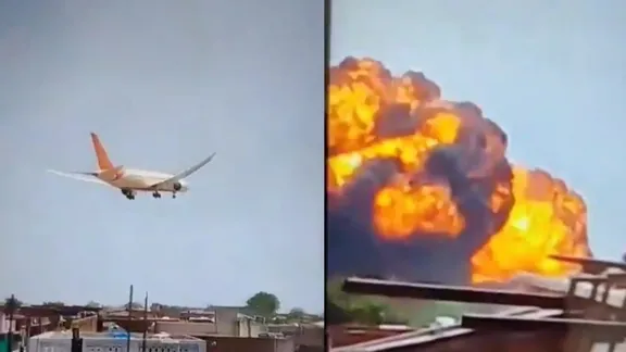 Hindistan'da uçak böyle düştü!