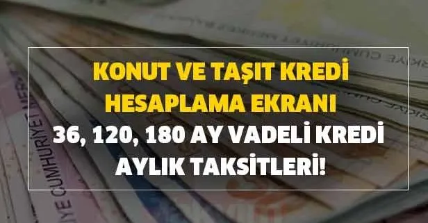 36 120 180 ay vadeli kredi