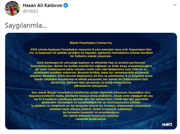 Hasan Ali Kaldırım'dan son dakika açıklaması! Fenerbahçe'ye böyle veda etti-2