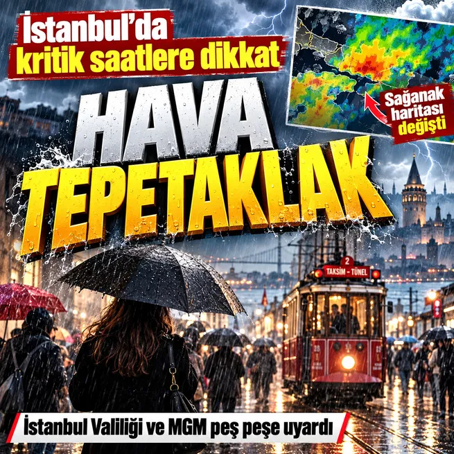 İstanbulda sağanak yağış başladı! Fırtına ve yağış şiddetini artıracak: MGMden 20 ile sarı kodlu uyarı