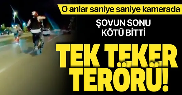 Pendik'te motosikletli magandanın tek teker terörü! Kaza anı saniye saniye kamerada
