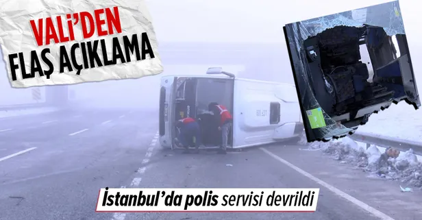 SON DAKİKA: İstanbul Havalimanı'nda görevli polisleri taşıyan minibüs Çatalca'da devrildi! İstanbul Valisi'nden son dakika açıklaması