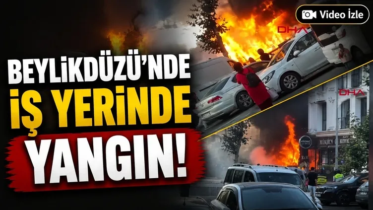Beylikdüzü’nde iş yerinde yangın!