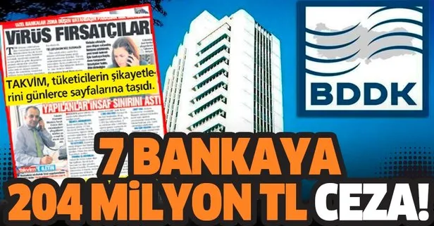 BDDK’dan 7 bankaya 204 milyon TL ceza