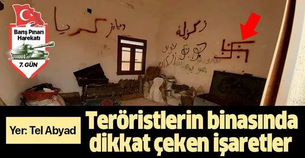 Tel Abyad’da teröristlere ait ele geçirilen binalardaki işaretler dikkat çekti