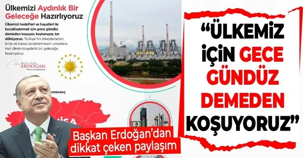 Başkan Recep Tayyip Erdoğan: Ülkemizi hayalleri ile kucaklaştırmak için gece gündüz demeden koşuyor, ter döküyoruz