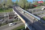 Trabzon’da TIR köprüye sıkıştı