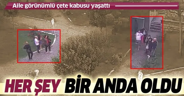 Beyoğlu’nda parkta çocuğa hırsızlık yaptıran aile görünümlü çete kameraya yakalandı!