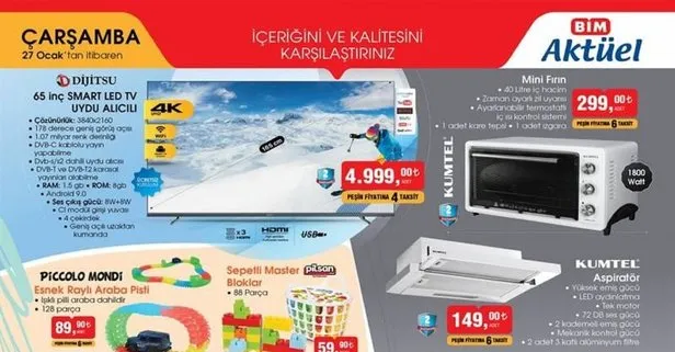 27 Ocak BİM aktüel ürünler kataloğu açıklandı! BİM aktüel katalog bu hafta neler var? Koşu bandı, spor aletleri...