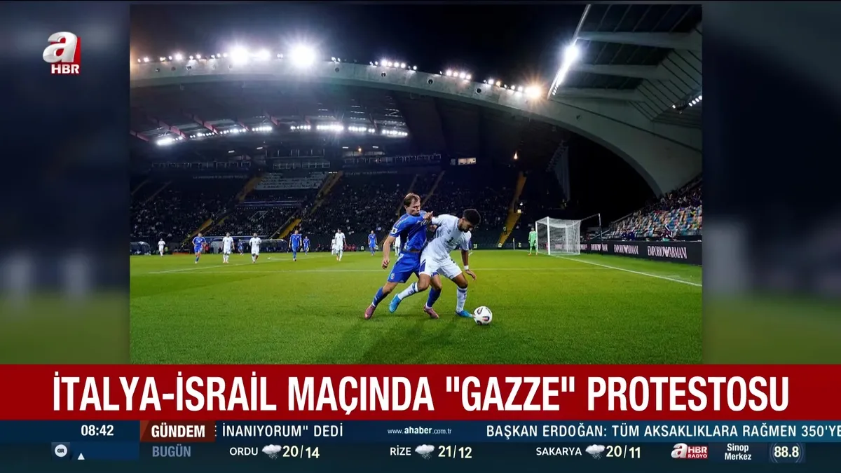 İtalya İsrail maçında ''Gazze'' protestosu