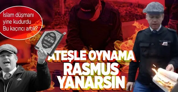 İslam düşmanları yine ateşle oynuyor! Danimarkalı ırkçı siyasetçi Paludan İsveç’te polis korumasında Kur’an-ı Kerim yaktı