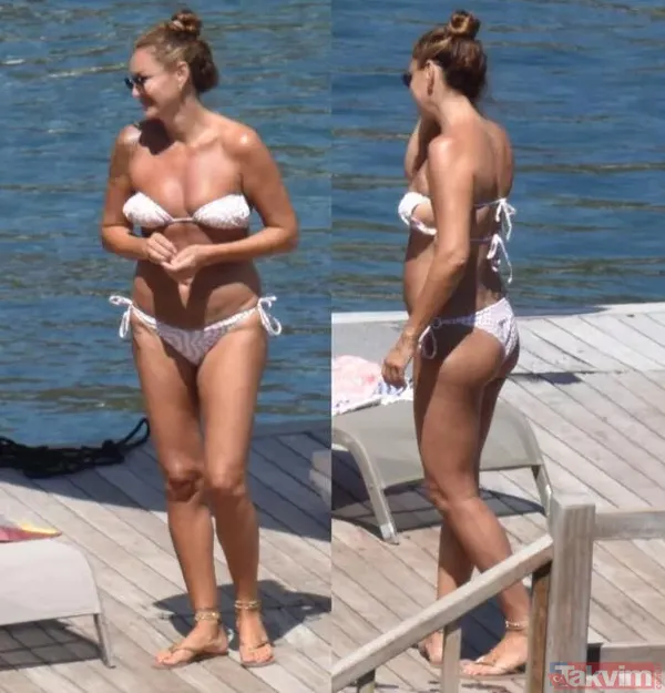 Pınar Altuğ cesur bikinisiyle sere serpe yakalandı gün boyu güneşlendi! Bir ara denize girmek için kalktı 20'likleri çatlattı - 7