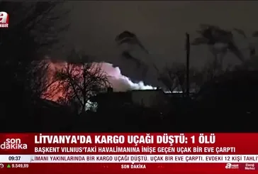 Litvanya'da kargo uçağı düştü