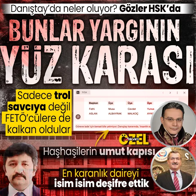 Hem trol savcı Özcan Muhammed Gündüz hem de FETÖcülere kalkan oldular! Danıştayda neler oluyor? İsim isim deşifre ettik: HSK aksiyon alacak mı?