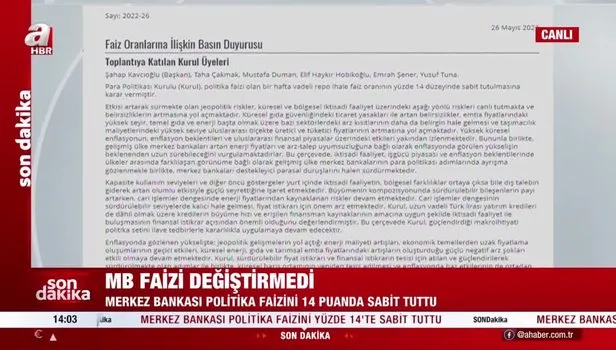 SON DAKİKA: Merkez Bankası faiz kararını açıkladı!