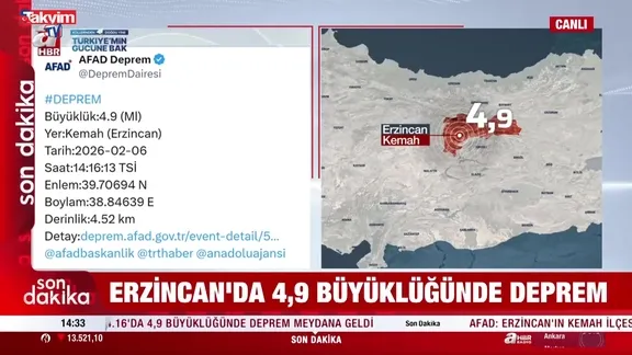 SON DAKİKA: Erzincan'da deprem