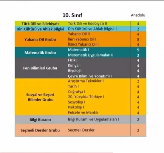 Yeni eğitim sistemi son dakika nasıl olacak? Lisede kaç ders görülecek? İşte yeni dönemde lisede seçilecek dersler-6