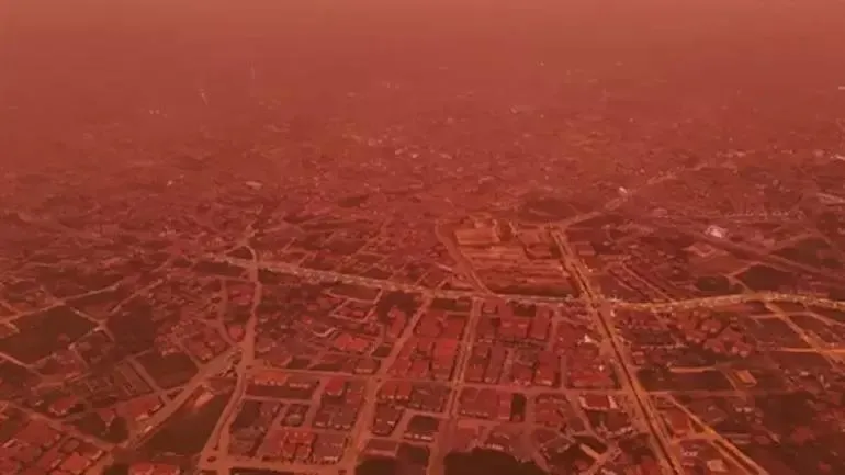 Toz taşınımı ne zaman bitecek? Bolu'da gökyüzü kıpkırmızı oldu | Hava raporları ne söylüyor?-1
