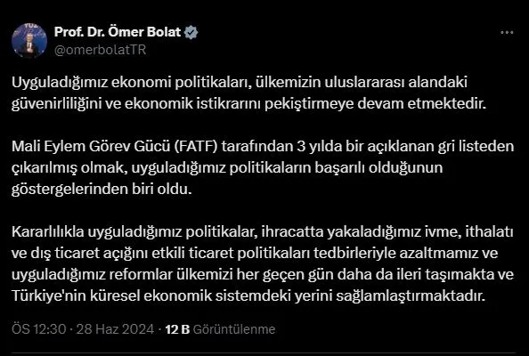 Türkiye FATF'ın gri listesinden çıktı! Hazine ve Maliye Bakanı Mehmet Şimşek paylaştı: Başardık! | Yatırım akışı hızlanacak-7