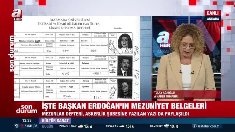 Muhalefetin "algı operasyonu" patladı! İşte Başkan Erdoğan'ın üniversite mezuniyet diploması