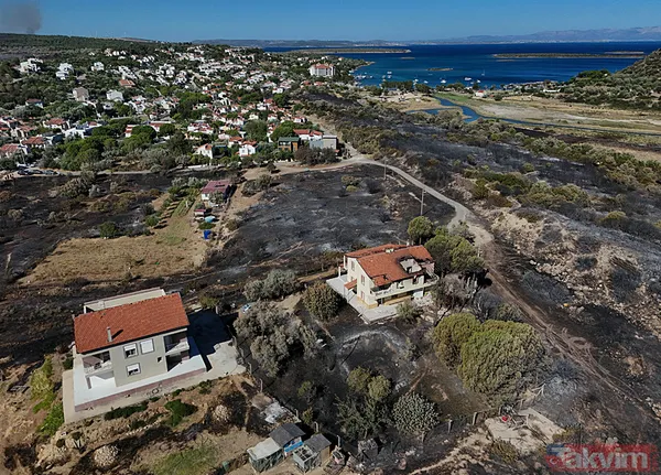 Çeşme yangınında zarar gören alanlar görüntülendi: Her şeyimiz yandı - 12