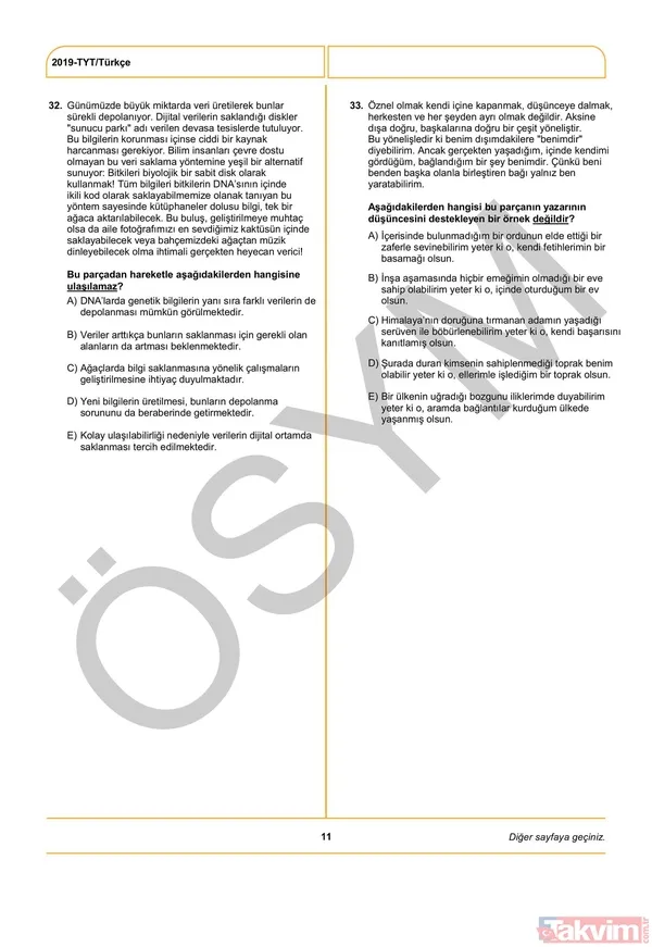 2019 YKS TYT soruları yayınlandı! İşte YKS TYT soruları ve cevap anahtarı... - 14