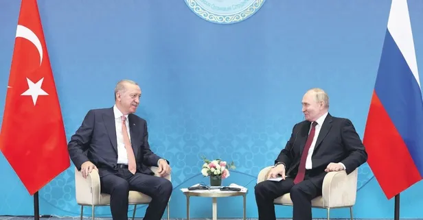 Başkan Recep Tayyip Erdoğan Astana'da Putin ile bir araya geldi