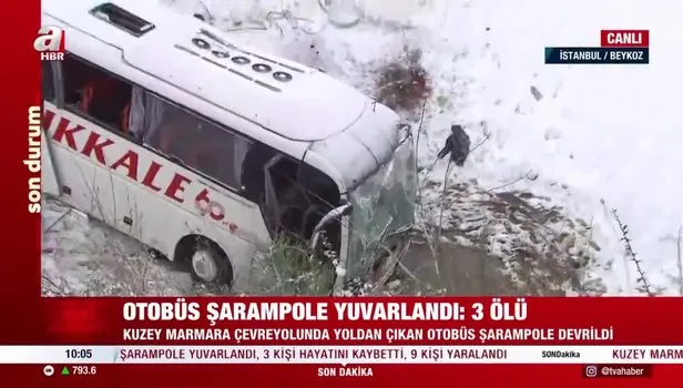 Son dakika haberleri! İstanbul Kuzey Çevre Otoyolu'nda otobüs şarampole yuvarlandı