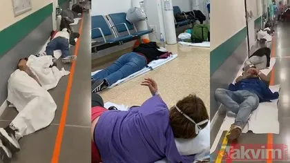 İspanya’da şoke eden görüntü! Hastalar yerlerde yatıyor!