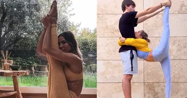 Zeynep Tokuşun çocuklarıyla yoga pozları sosyal medyayı salladı! Deli Yürekin Zeynepinin kızı da kendi gibi...