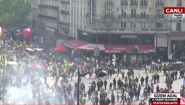 Paris'te 1 Mayıs gösterilerinde olay çıktı