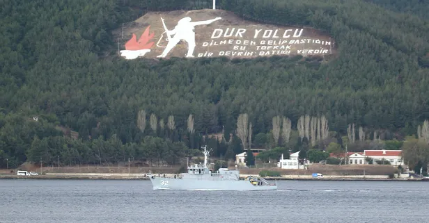Bulgaristan'a ait savaş gemisi Çanakkale Boğazı'ndan geçti